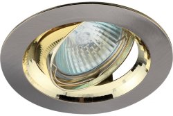 ЭРА KL21 A SN/G светильник литой поворотный "глаз" MR16, 50 W сатин, никель, золото