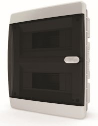 Бокс 36 модулей IP41 накладной Tekfor белый, дверь прозрачная черная