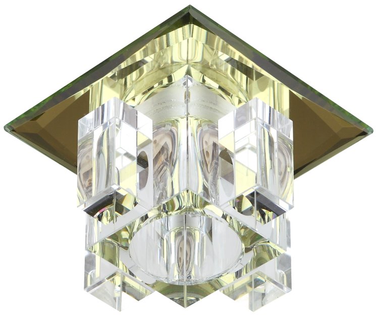ЭРА DK2 YL/WH светильник декоративный "хрустальный куб с вертикальным столбом" G9, 40 Вт желтый/прозрачный