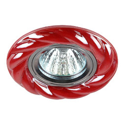 ЭРА DK4 CH/R светильник декоративный встраиваемый керамика "косичка", MR16/220 V, хром/красный