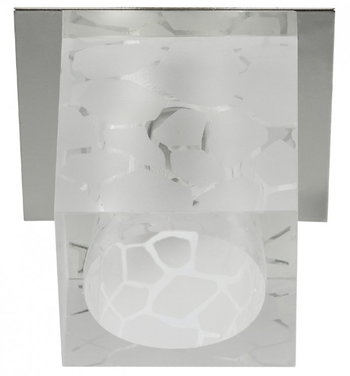 ЭРА DK40 CH/WH светильник декоративный "куб хрустальный с пятн. рисом" G9, 50 W хром/прозрачный