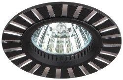 ЭРА KL30 AL/BK светильник литой поворотный " алюминиевый" MR16, 50 W черный серебро