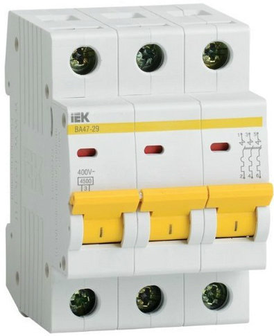 Автоматический выключатель IEK ВА47-29 3P 63А 4.5kA C