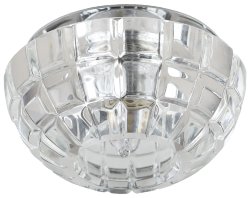 ЭРА DK45 CH/WH светильник декоративный потолочный хрустальный плафон "квадраты" G9, 40W, хром/прозрачный