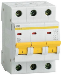 Автоматический выключатель IEK ВА47-100 3P 80А 10kA С