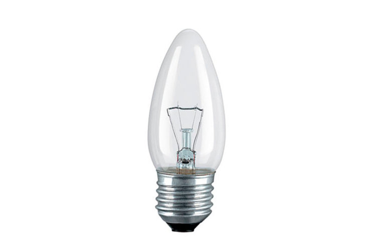 Лампа cвеча Е27 40W прозрачная
