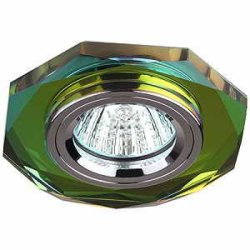 ЭРА DK5 CH/MIX светильник декоративный стекло многогранник MR16, 50 W мультиколор/хром