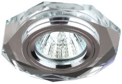 ЭРА DK5 CH/SL светильник декоративный накладной стекло многогранник MR16, 50 W зеркальный/хром