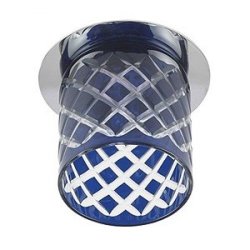 ЭРА DK54 CH/BL светильник декоративный стеклянный стакан "ромб" G9, 40W хром/синий