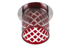 ЭРА DK54 CH/R светильник декоративный потолочный стеклянный стакан "ромб" G9, 40W хром/красный