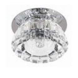 ЭРА DK55 CH/WH светильник декоративный встраиваемый хрустальный плафон "чаша" G9, 40W хром/прозрачный