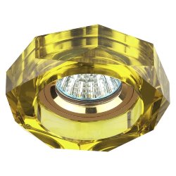 ЭРА DK 6 CH/YL светильник декоративный потолочный MR16, 50 W, хруст. плафон ,желтый / золото