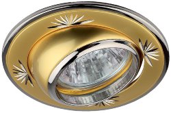 ЭРА KL5 AT PG/N светильник литой круг пов с гравир перламутровое золото/никель