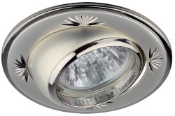 ЭРА KL5 AT PS/N светильник литой круг пов с гравир перламутровое серебро/никель