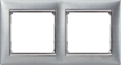 Рамка двойная Legrand Valena, алюминий 770152