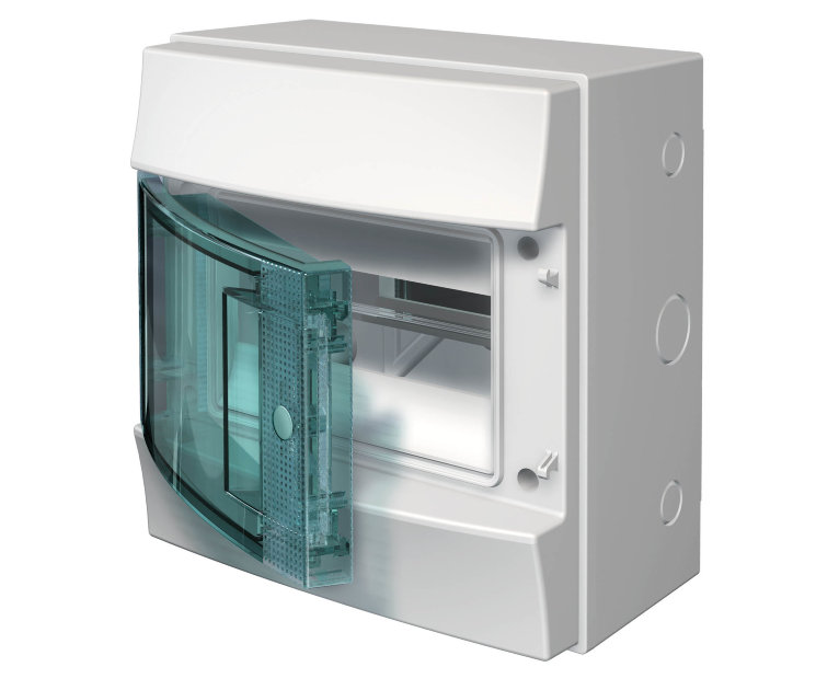 Бокс настенный ABB Mistral 8М с матовой дверцей с клеммой IP65 1SLM006501A1201