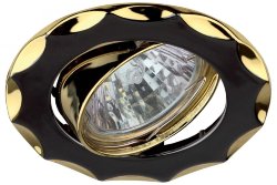 ЭРА KL12A GU/G светильник литой поворотный "звезда" MR16, 50 W черный металл/золото