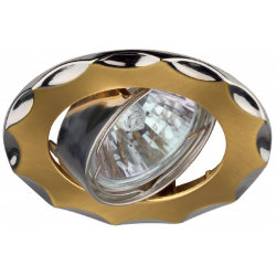 ЭРА KL12A SG/N светильник встраиваемый литой поворотный "звезда" MR16, 50 W сатин золото/никель
