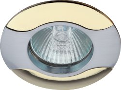 ЭРА KL18 SN/G светильник встраиваемый литой "волна" MR16, 50 W сатин никель/золото