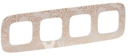 Рамка четверная Legrand Valena ALLURE Тиснение бежевое 754384