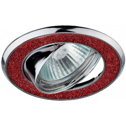 ЭРА DK18 CH/SH R светильник декоративный "круглый со стеклянными крошками", хром/красный блеск