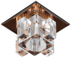 ЭРА DK2 BR/WH светильник декоративный "хрустальный куб с вертикальным столбом" G9, 40 Вт коричневый/прозрачный