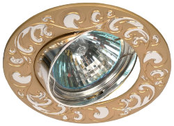ЭРА KL26 A PG/S светильник литой поворотный " лианы" MR16, 50 W золото, серебро