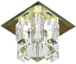 ЭРА DK2 YL/WH светильник декоративный "хрустальный куб с вертикальным столбом" G9, 40 Вт желтый/прозрачный