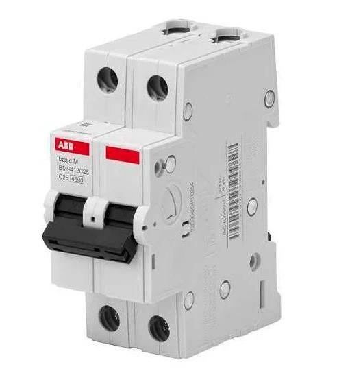 Автоматический выключатель ABB Basic M 2P 25A (C) 4,5кА BMS412C25