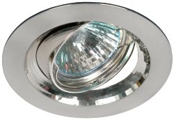 ЭРА KL29 A SN/N светильник литой поворотный " тарелка" MR16, 50 W сатин никель/никель