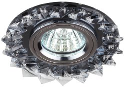 ЭРА DK44 BK/WH/CH светильник декоративный "острые кристаллы" MR16,50 W черный/прозрачный/хром