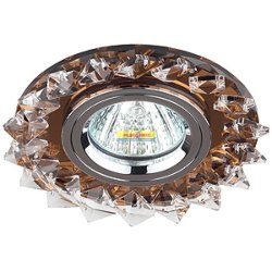ЭРА DK44 BR/WH/CH светильник декоративный накладной "острые кристаллы" MR16,50 W коричневый/прозрачный/хром