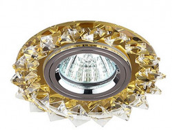 ЭРА DK44 YL/WH/CH светильник декоративный "острые кристаллы" MR16,50 W желтый/прозрачный/хром